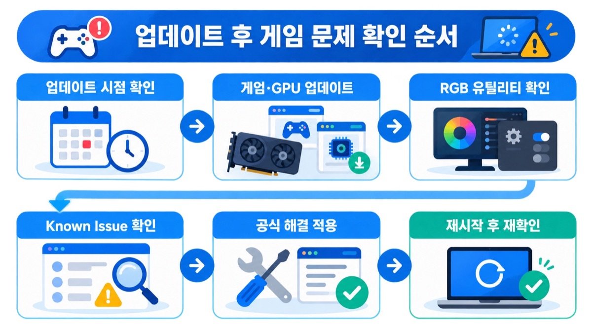 Windows 11 업데이트 후 게임 문제를 확인하는 순서
